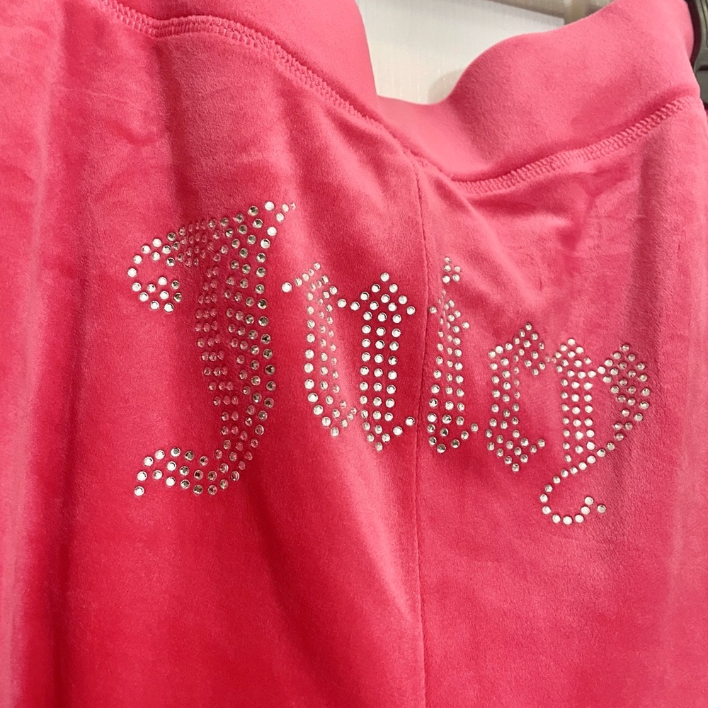 Juicy Couture Velour Tracksuit Set Watermelon Pink Hoodie & Shorts Y2K – NWT L - Picture 5 of 6